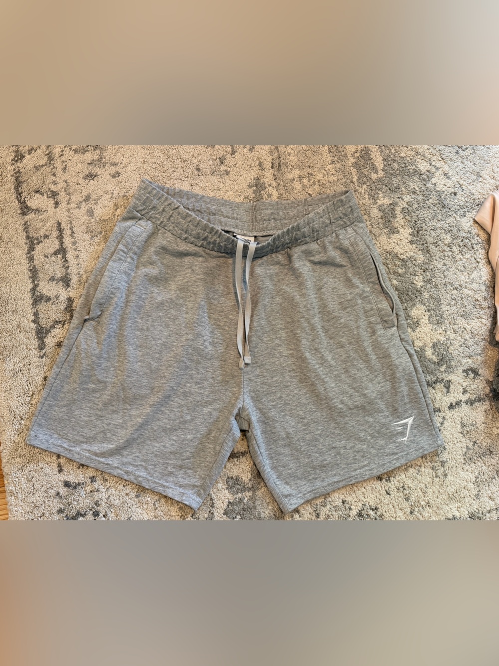 Gymshark Men's Light Grey Athletic Drawstring Shorts